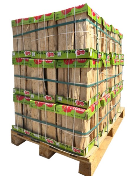 Buchenholz in 33 cm Holzlänge, kammergetrocknet im Karton (0,8 RM / 1,3 SRM)